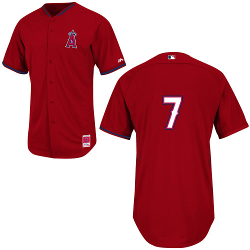 Andrew Romine #7 MLB Jersey-Los Angeles Angels of Anaheim Men's Authentic 2014 Cool Base BP Red Baseball Jersey